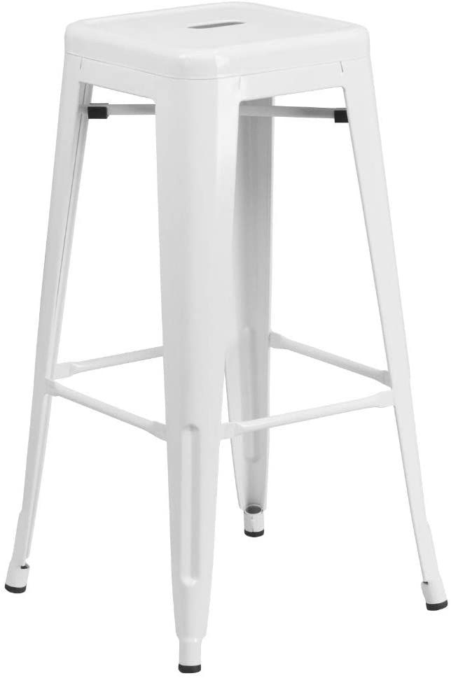 闪光家具30“高无背金属室内外酒吧凳与方形座椅