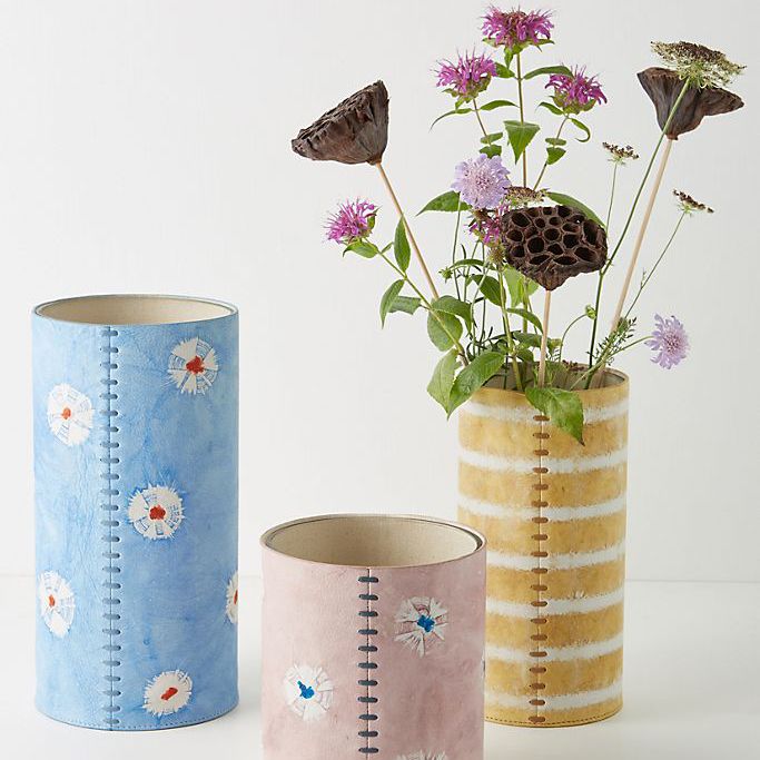 人类学榨 - 染色皮革花瓶