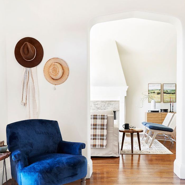 蓝色天鹅绒椅子埃米莉·亨德森