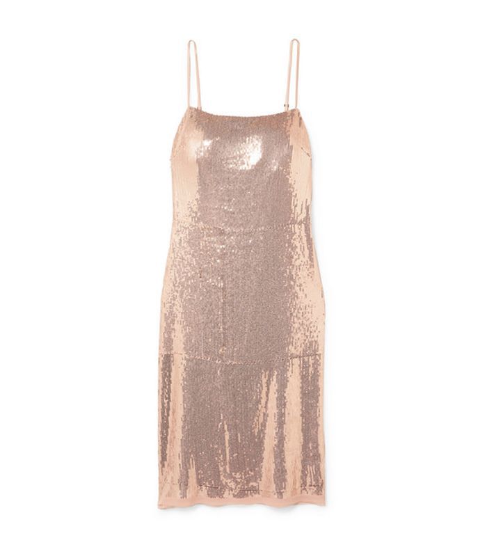 吴季刚灰色亮片弹力针织连衣裙