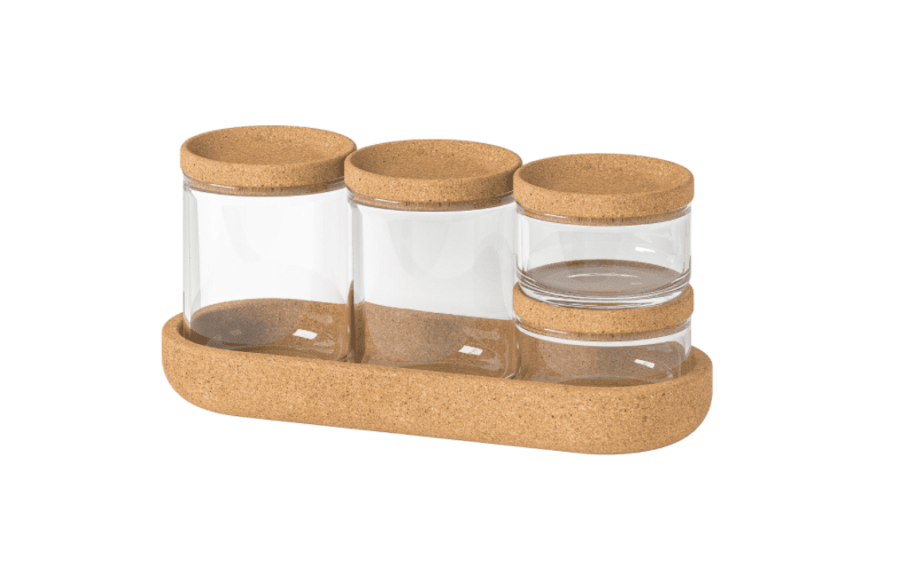 有盖子和托盘的萨克斯堡罐