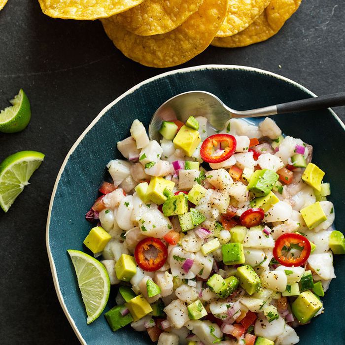 柠檬汁干贝罗非鱼酸橘汁腌鱼