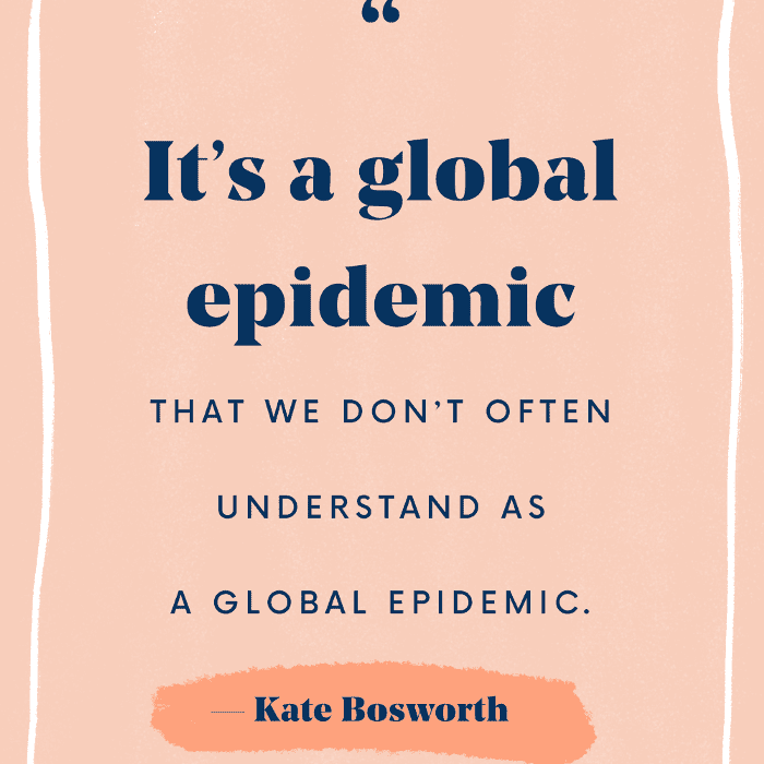 “这是一种我们不常理解为全球流行病的全球性流行病”——凯特·博斯沃斯