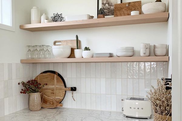Marble and wood pantry