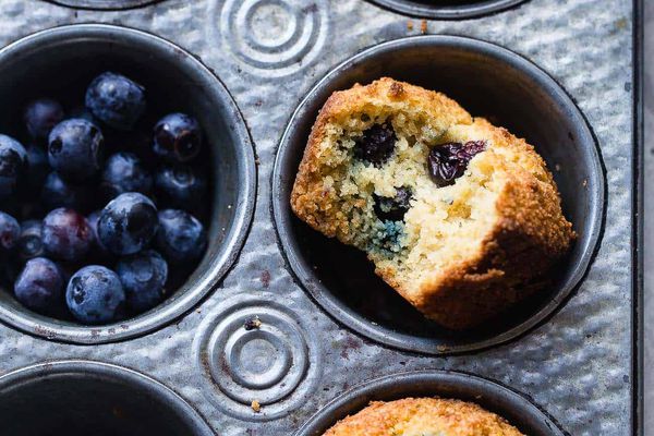 低碳脂糖免费keto蓝莓松饼用杏仁面粉