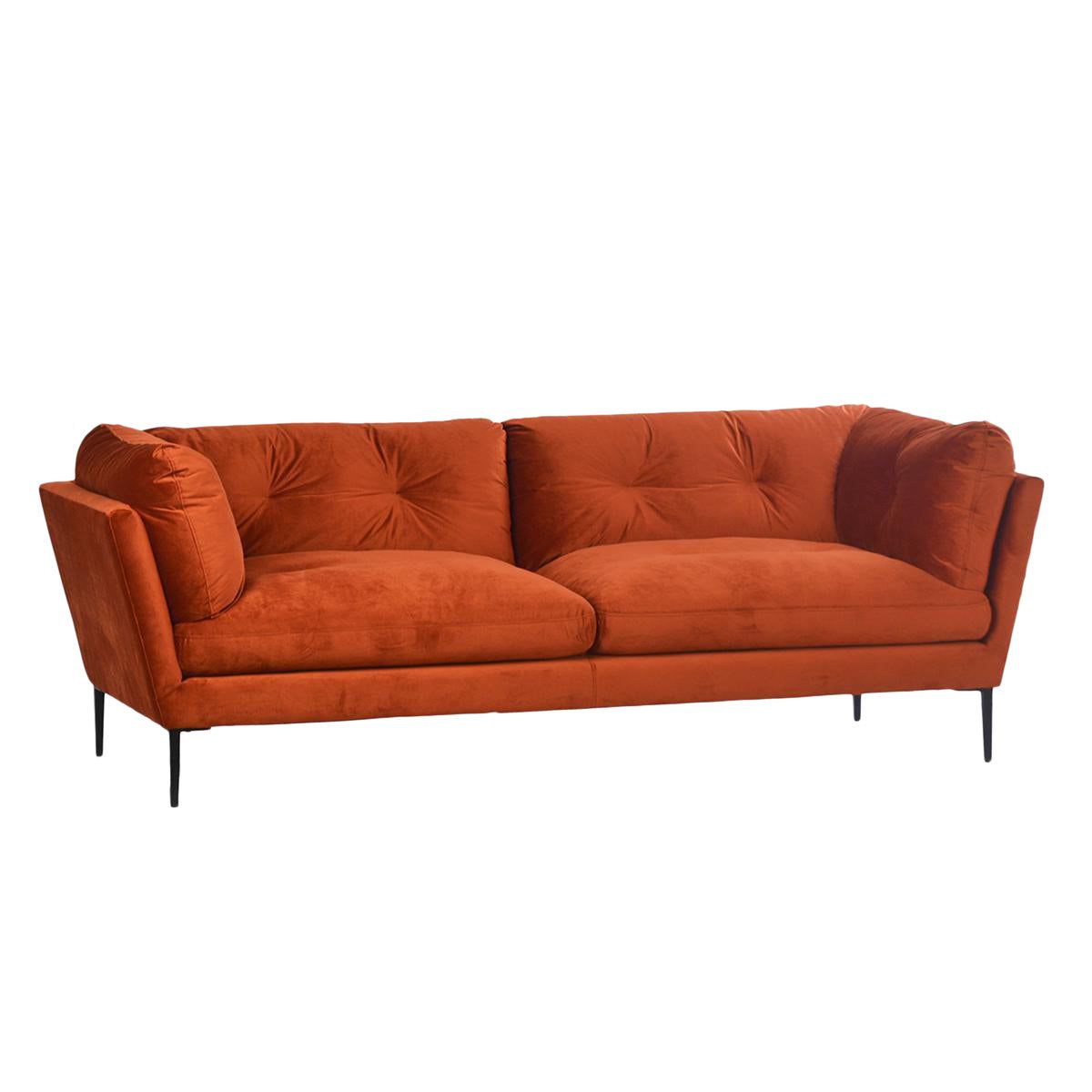 世纪中期的橘色天鹅绒沙发