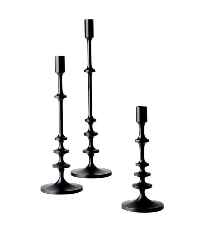 阿利斯黑色锥形蜡烛台设置的3