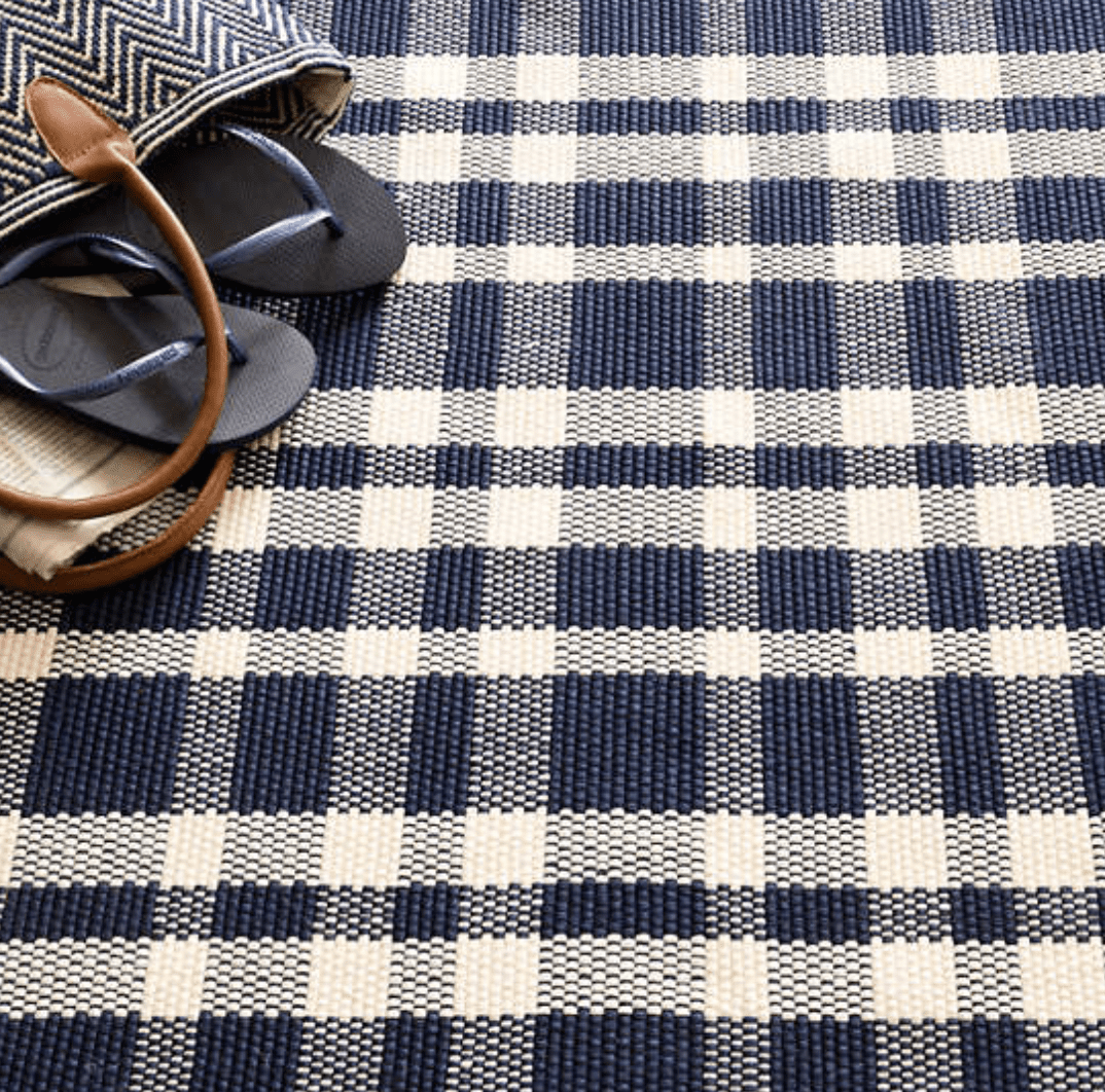 靛青色室内/室外地毯