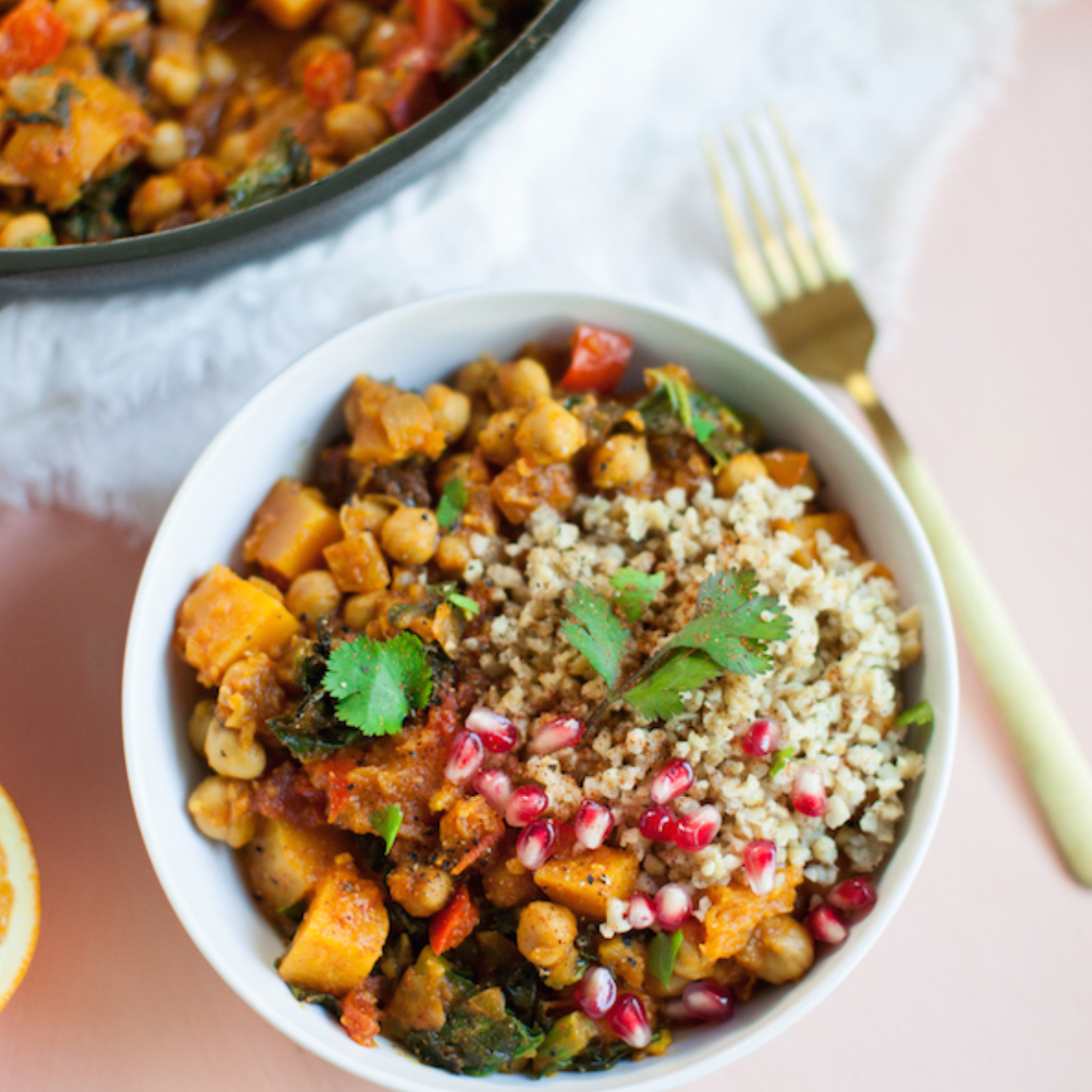 鹰嘴豆和南瓜塔津