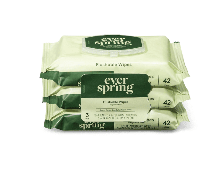 目标Everspring，不含香料冲掉的马桶湿巾