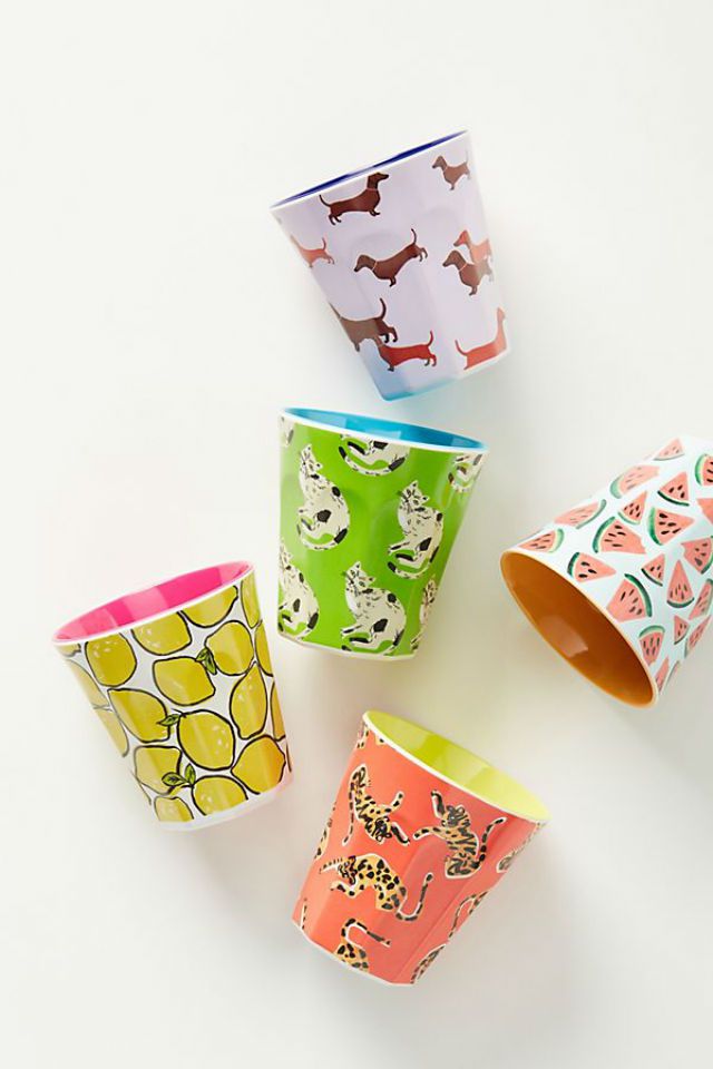 口语三聚氰胺水杯，一套五枚