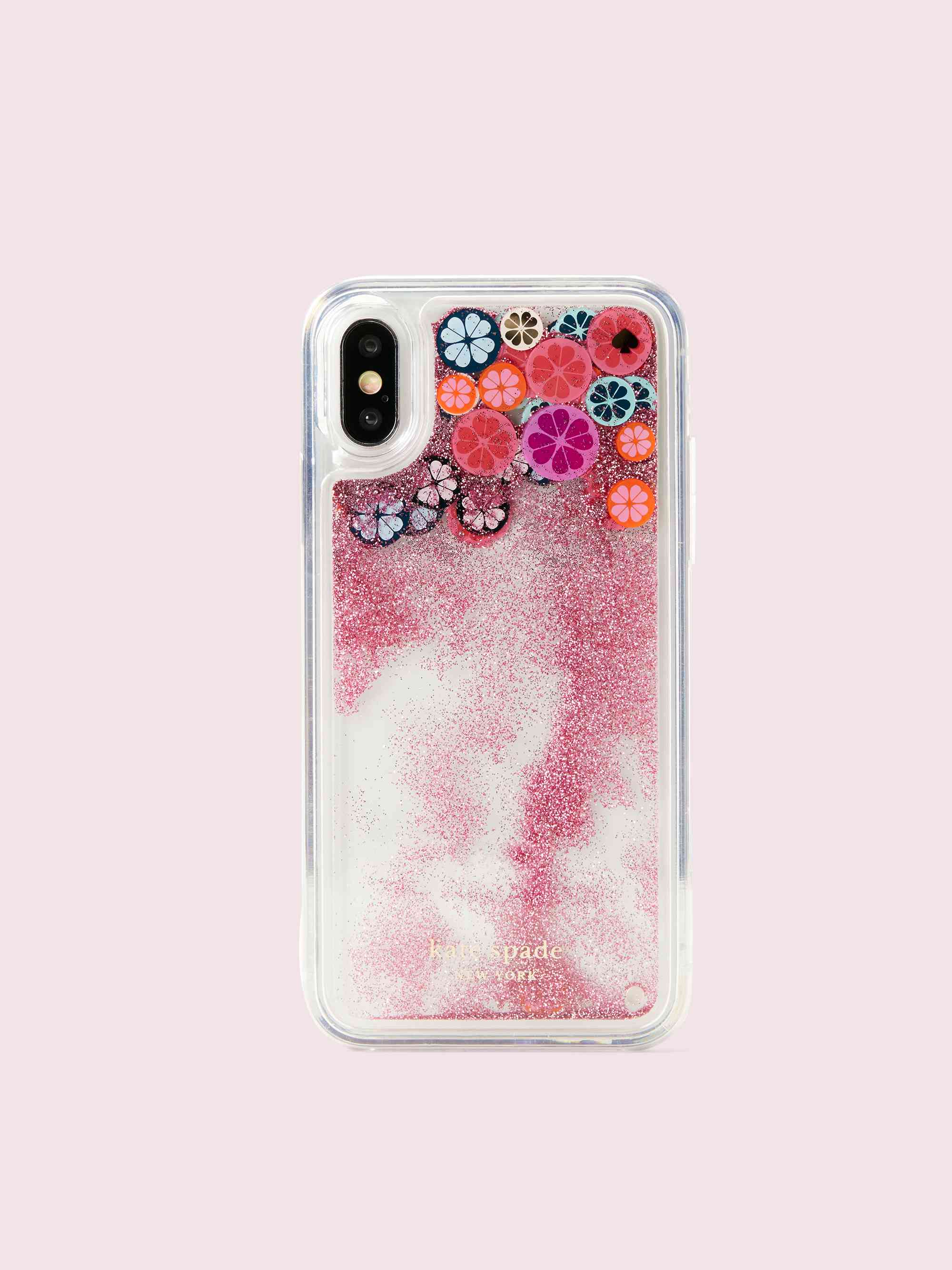 spade flower liquid glitter iPhone