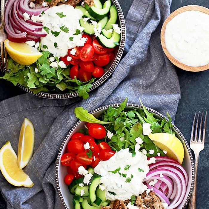 酮Crockpot食谱 - 慢炖锅拉猪肉陀螺碗