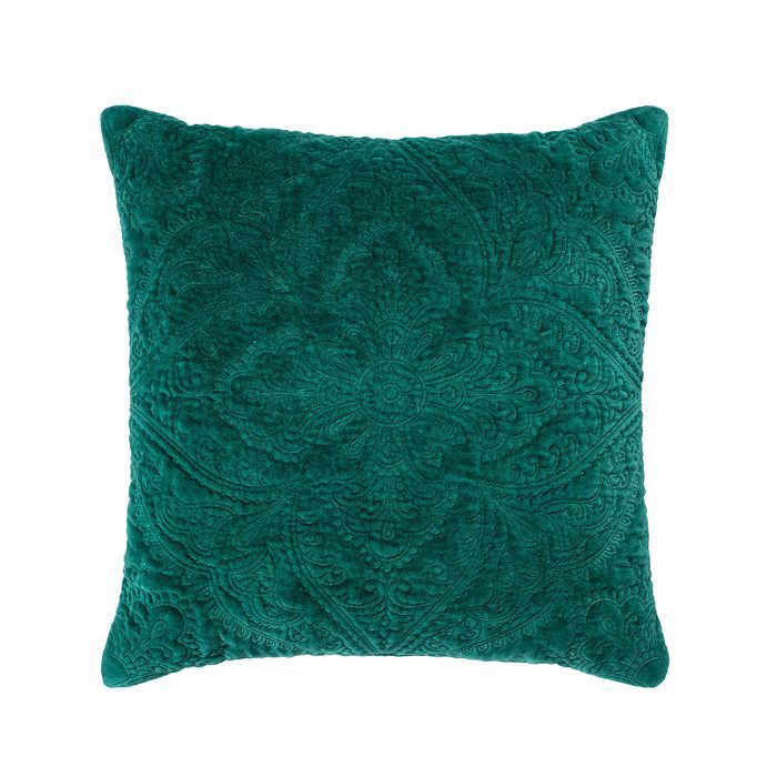 目标绿色天鹅绒拼花广场抱枕