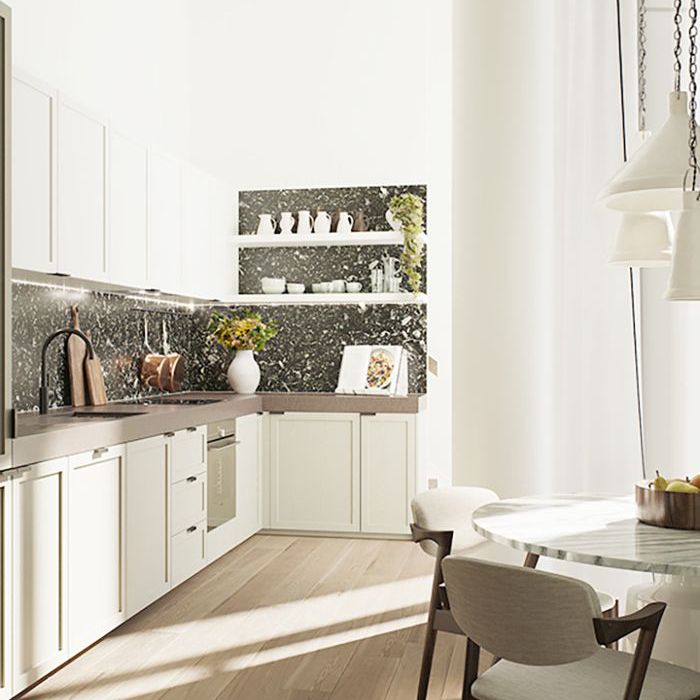 绿色大理石的backsplash