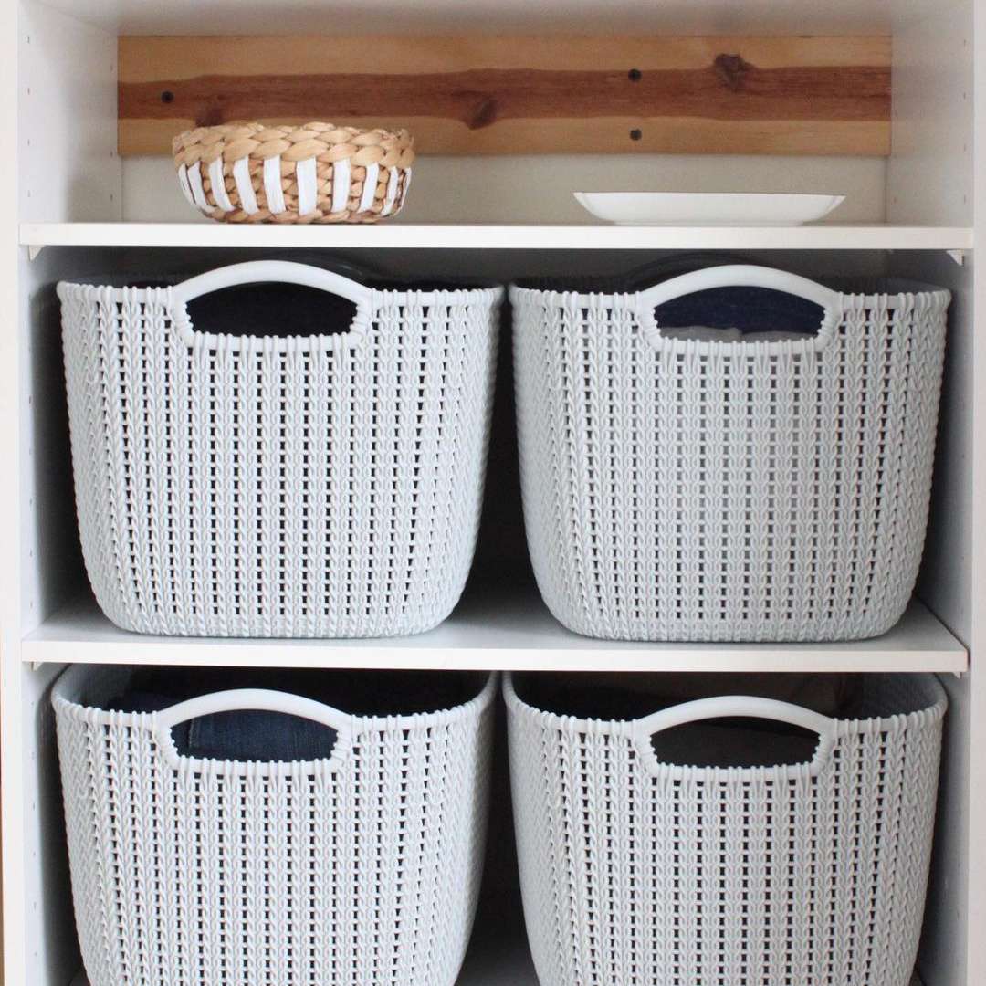 垃圾箱在书架上。