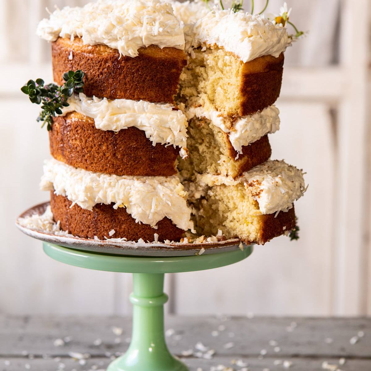 最好的蛋糕食谱 - 半烤收获，柠檬椰子糕