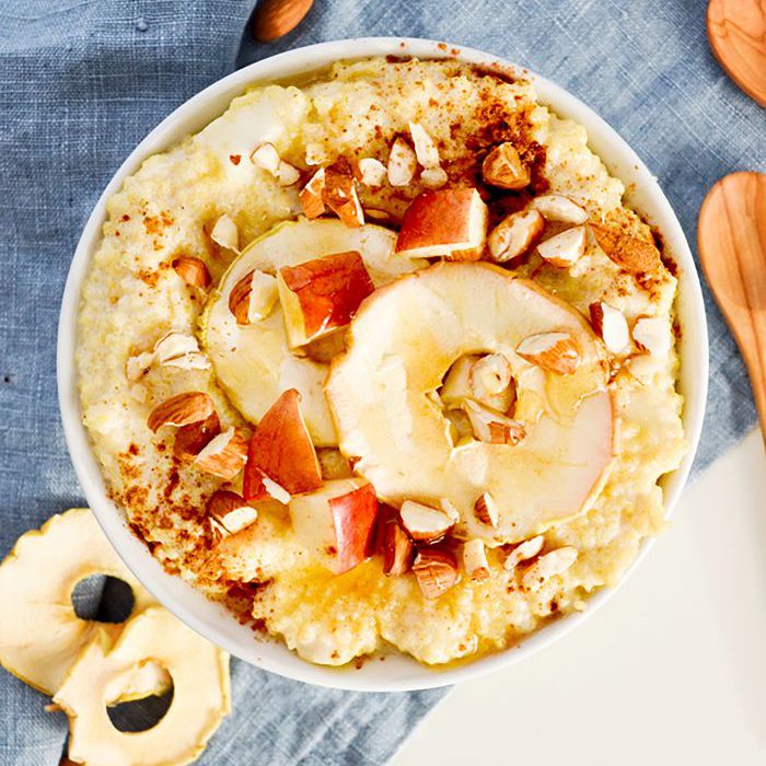 光感恩节早餐的想法 - 苹果小米稀饭