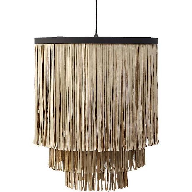 边缘花纹皮革条分层吊坠灯