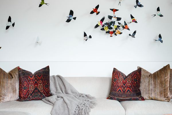 客厅与3D鸟艺术。