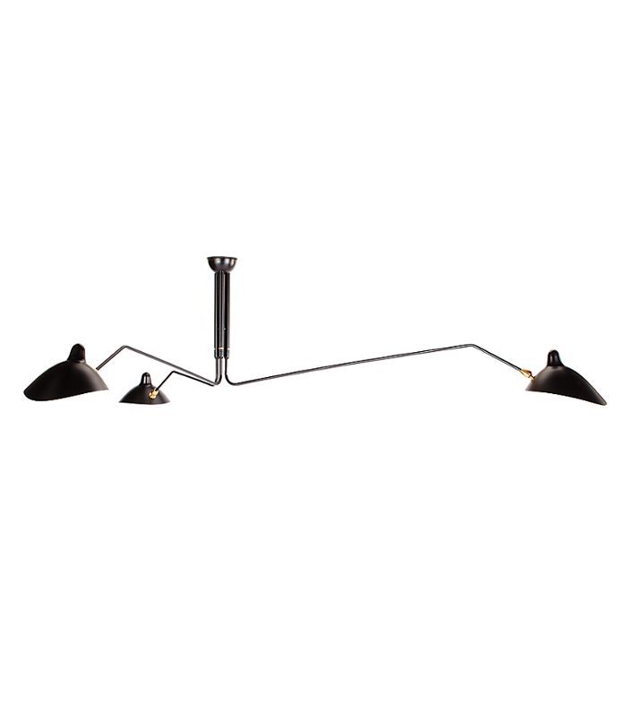 触手可及塞尔日·莫尔三臂吸顶灯，黑色内达到设计由设计