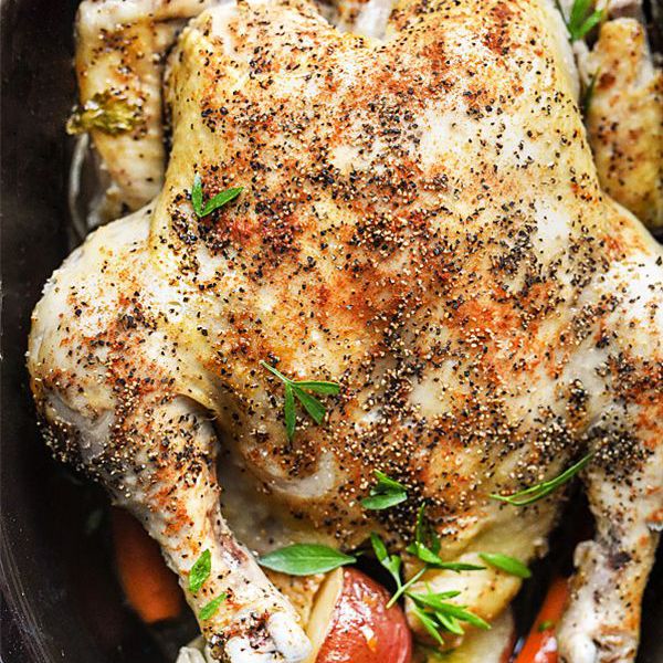 慢炖锅整鸡 - 鸡的健康食谱crockpot