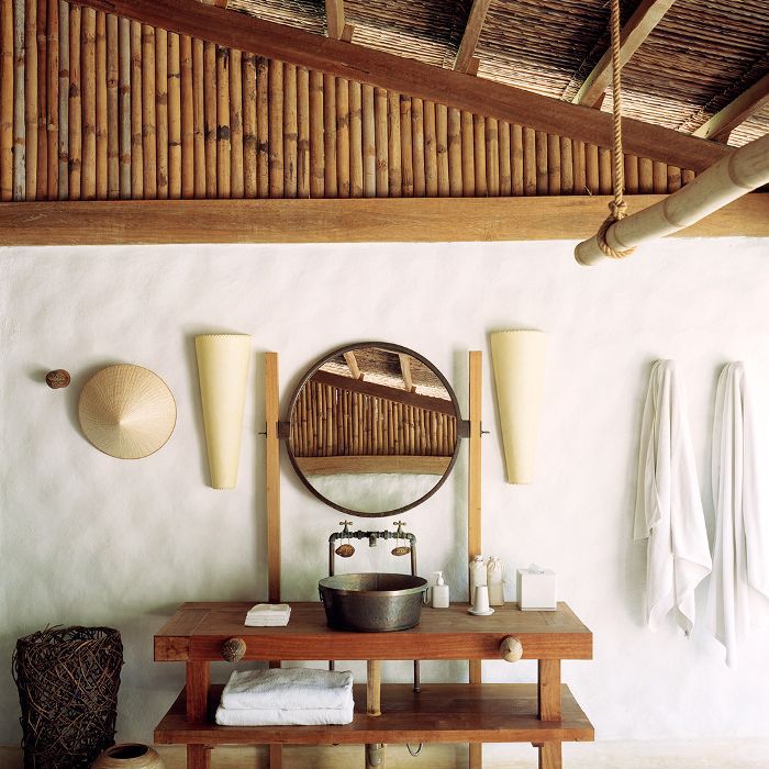 一个island-themed浴室