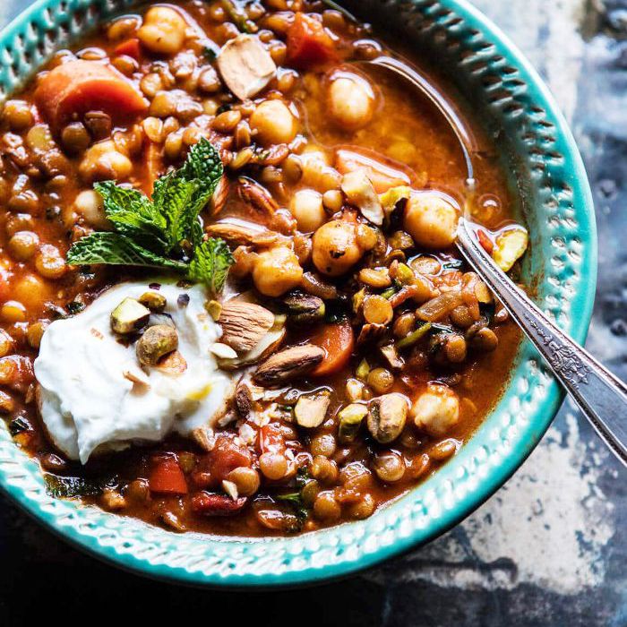 Keto汤食谱-锅摩洛哥扁豆和鹰嘴豆汤