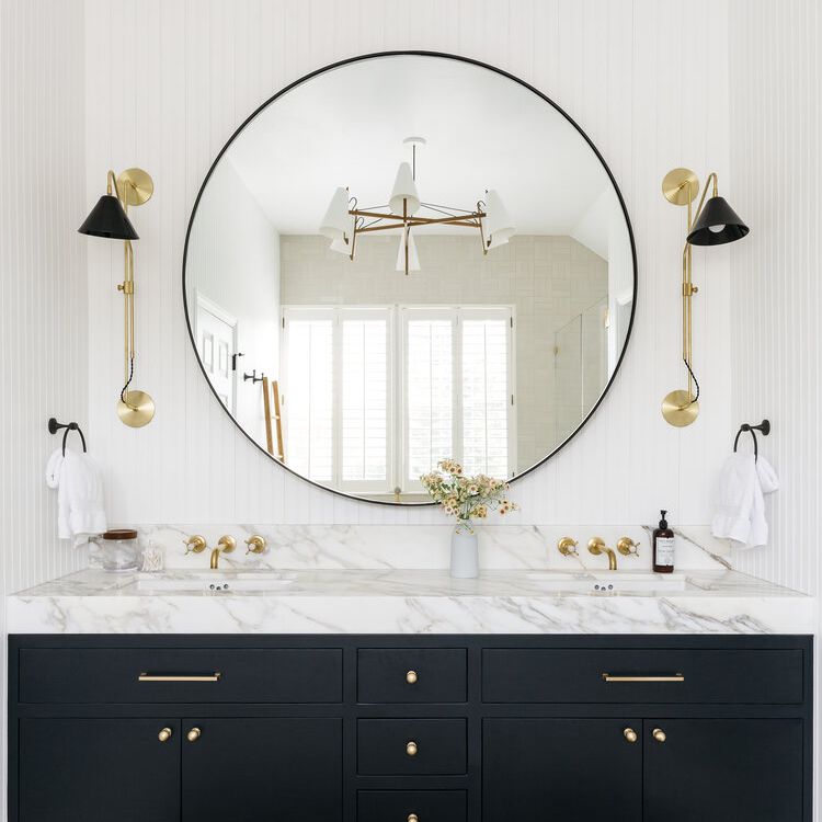 双重梳妆台圆形镜子