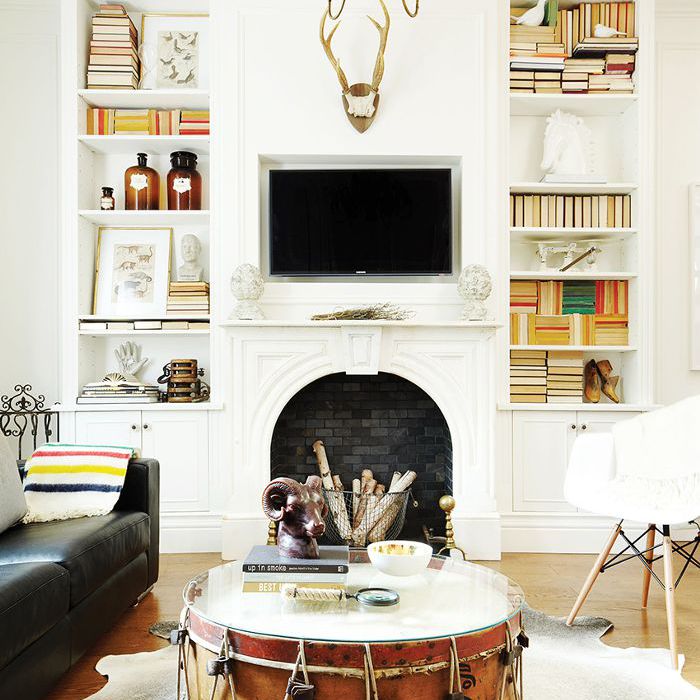 复古鼓茶几替代客厅