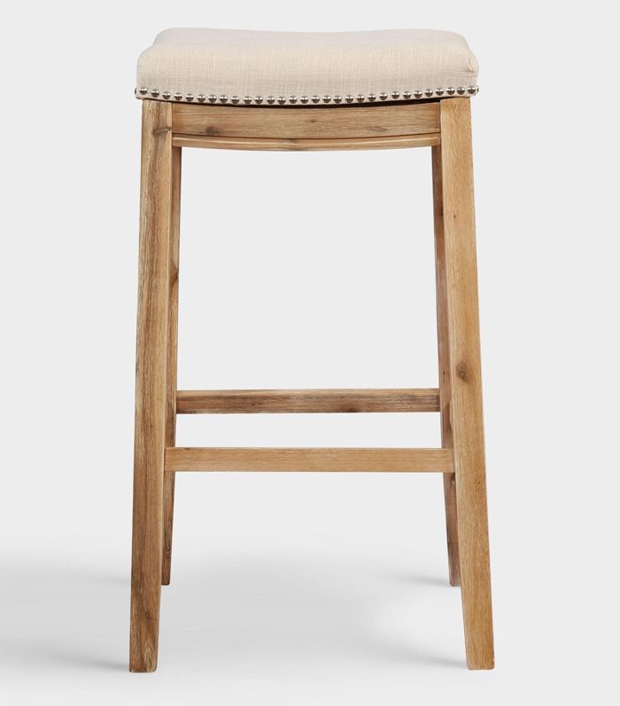 天然亚麻布软垫高脚凳由世界市场