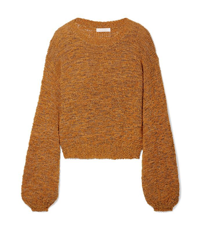 开放式针织羊毛混纺毛衣