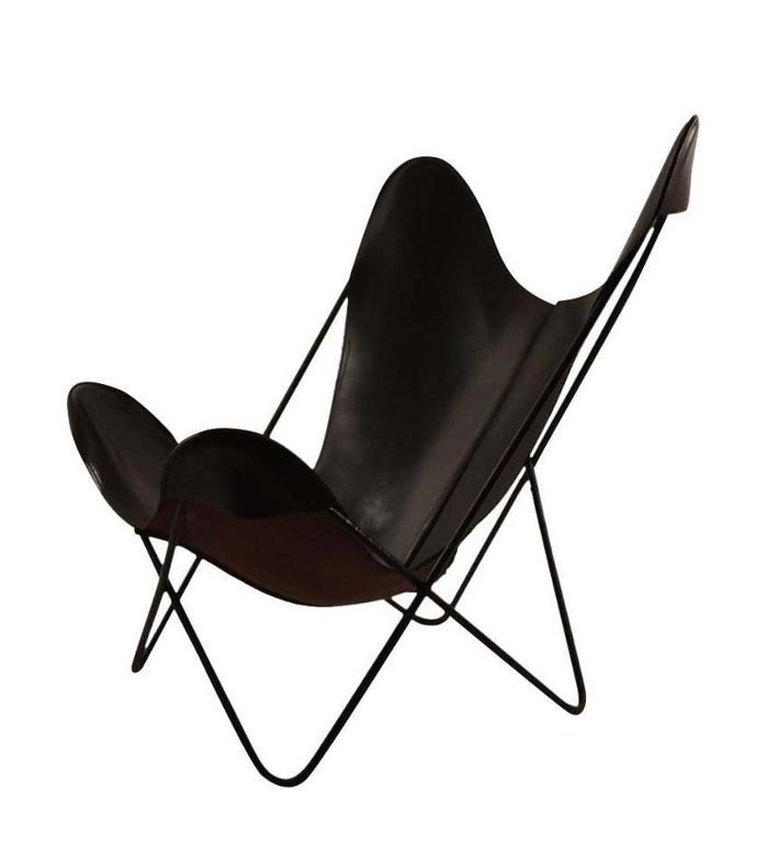 1stdibs油滑原始Hardoy蝴蝶黑色皮革