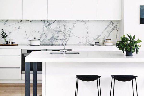 简约，全白色的厨房