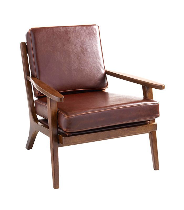 威士忌Bi铸造皮革Xander扶手椅:棕色由世界市场