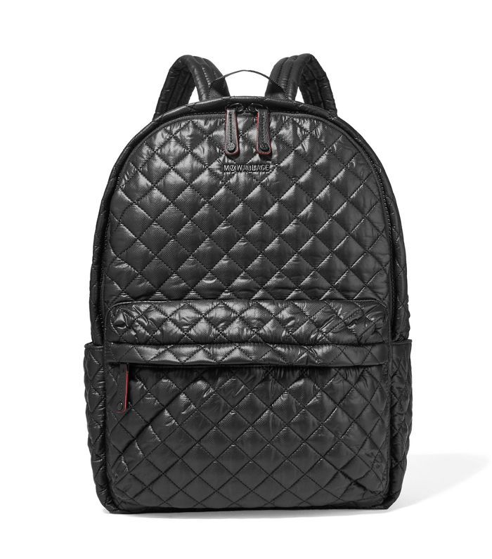 麦德龙皮革边绗缝壳背包