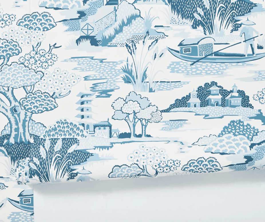 蓝色亚麻布壁纸