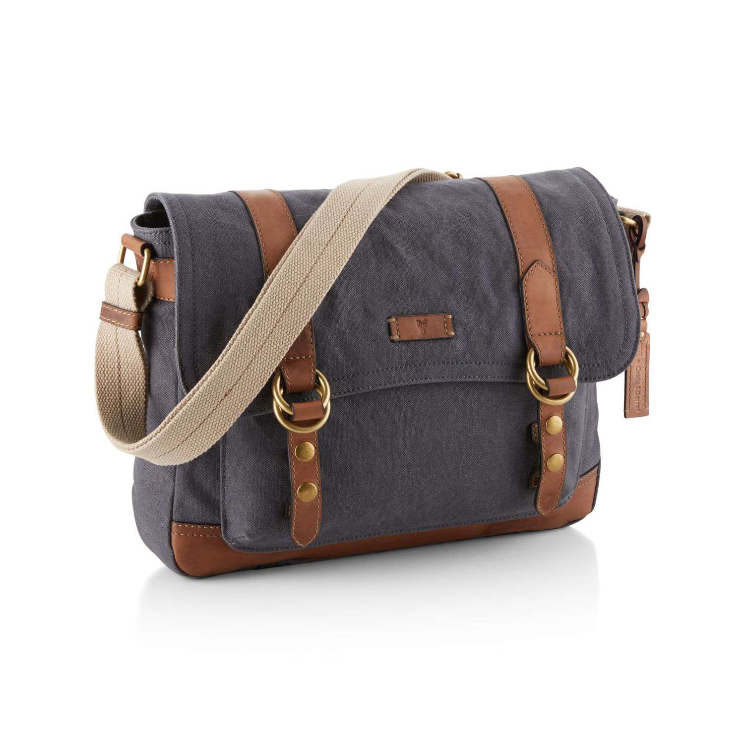 蓝灰色帆布邮差袋