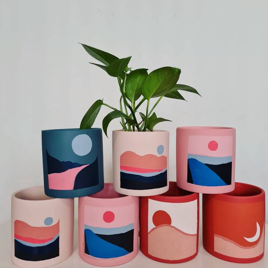 绘了赤土陶器罐。