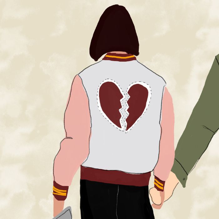 一个破碎的心脏的一件夹克插图
