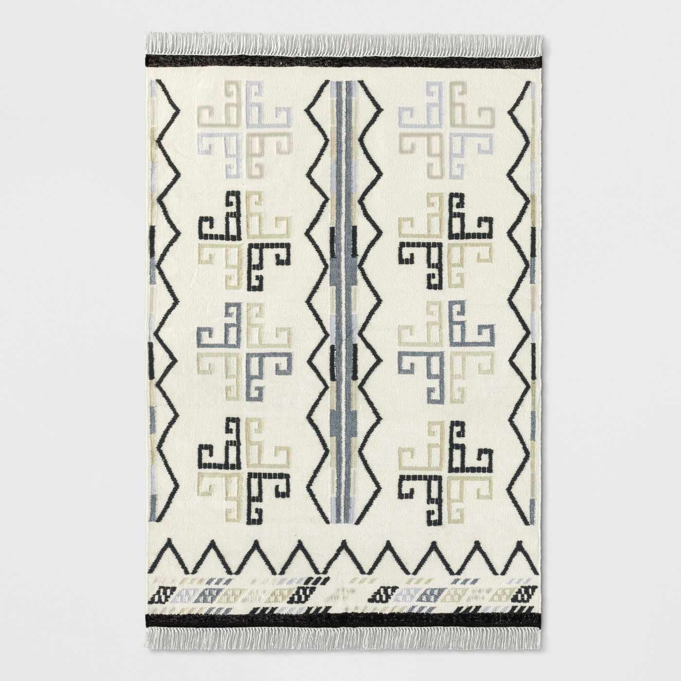 平纹杜丽几何流苏地毯