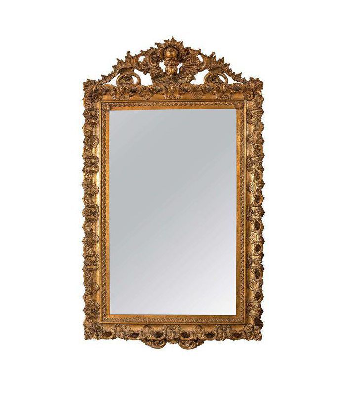 古董19世纪镀金雕花金木镜