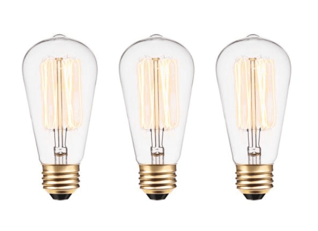 60W复古爱迪生S60松鼠笼白炽灯灯泡(3包)