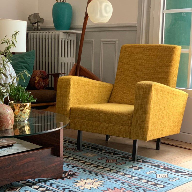 复古芥末扶手椅