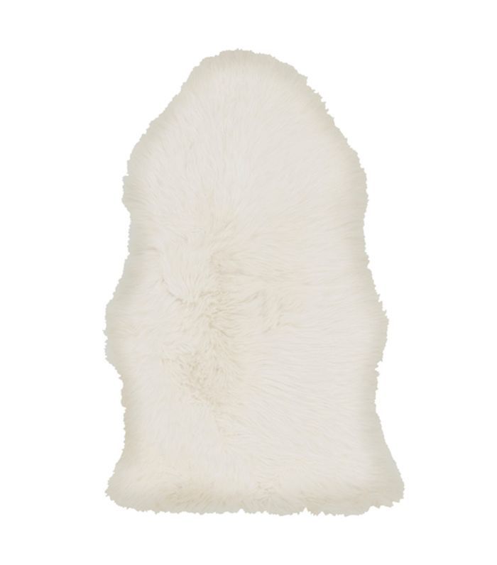 阿尔玛羊皮地毯，白色”class=