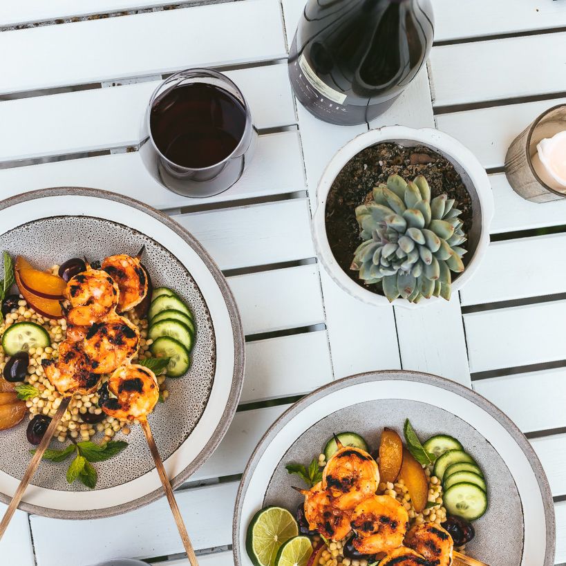 哈里萨蜜汁鲜虾串