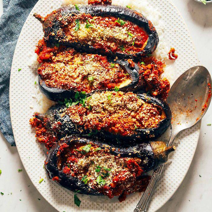 摩洛哥扁豆，茄子酿