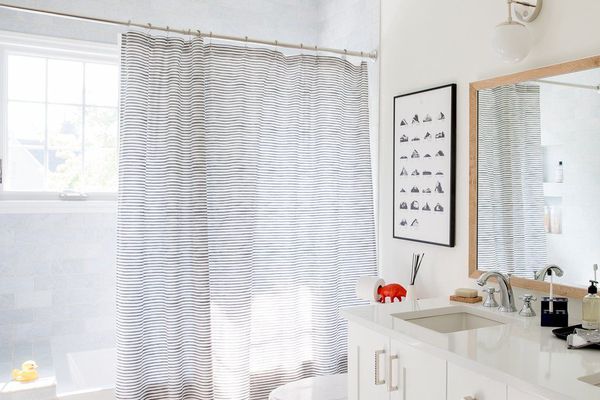 绘画条纹浴帘