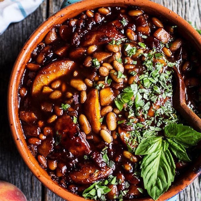 南方晚餐的想法 - 波旁桃烧烤焗豆