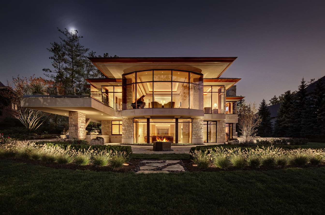 现代的石头外墙住宅